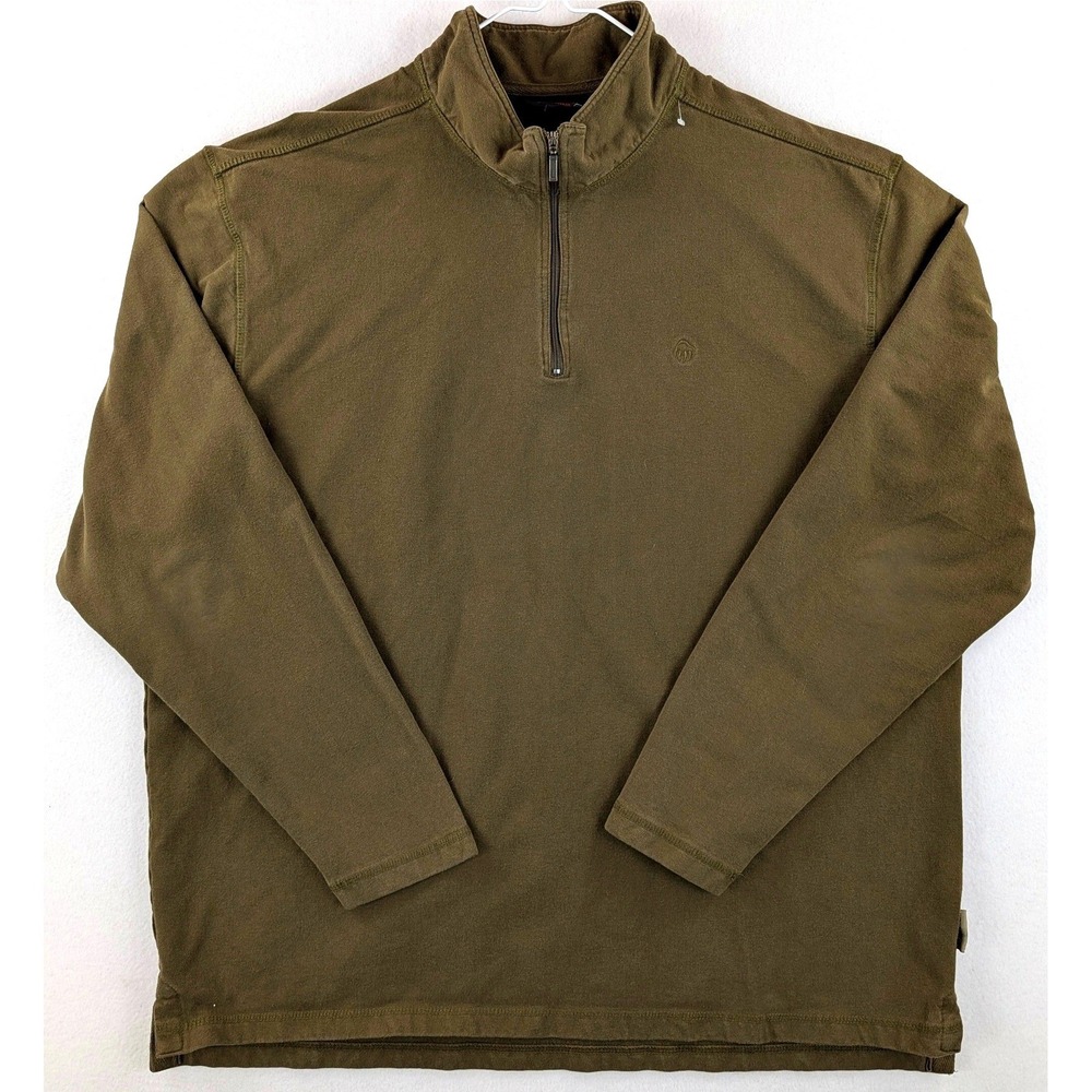 Wolverine Mens XL Olive Green 1/4 Zip Pullover Cotton Spandex Sweatshirt